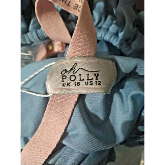 Girls' Night Out Blue Asymmetric Mini Dress Cut-Out Side Party Clubwear Oh Polly - Picture 8 of 8